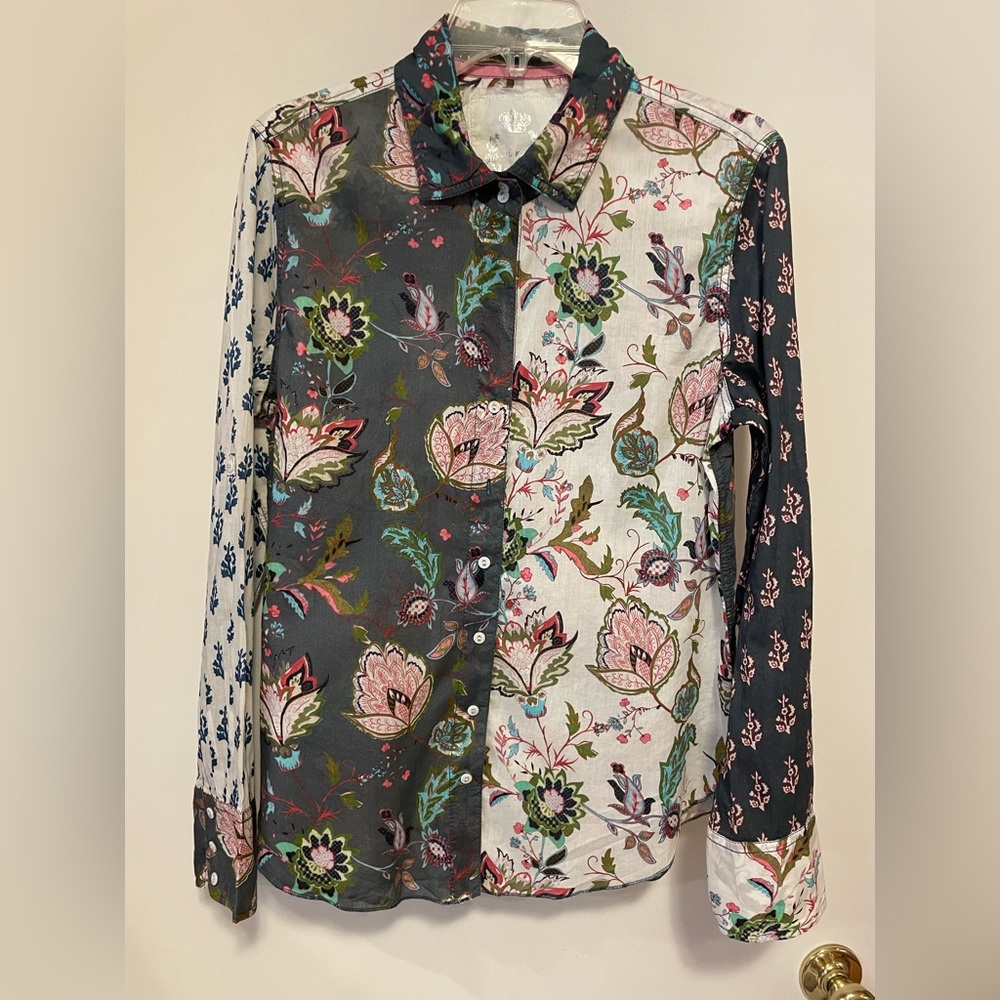 Cino Wildflower Mix Button Down Shirt Size Medium
